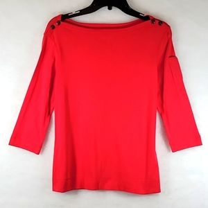 Westbound Petites Pullover Boat neck 3/4 Sleeve Top Size PM